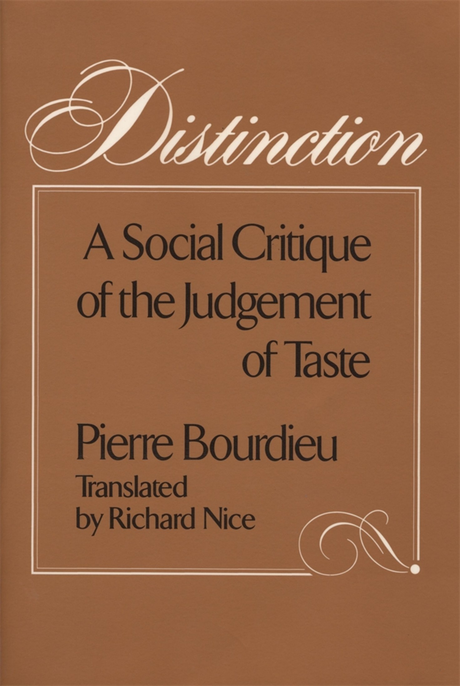 Distinction: A Social Critique of the Judgement of Taste